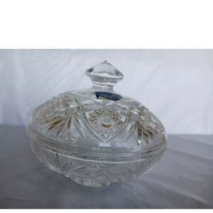 Mata Kristaly Crystal Trinket Dish Hungarian Rare Piece